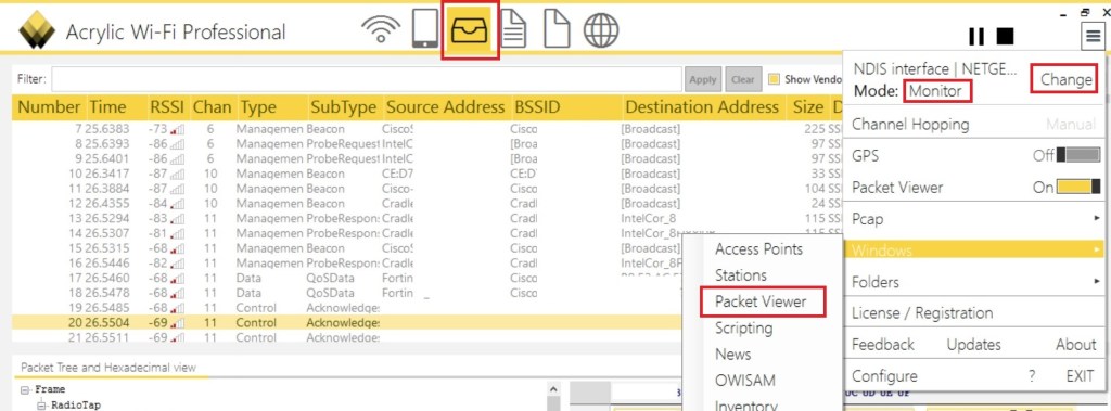 Packet Viewer Window